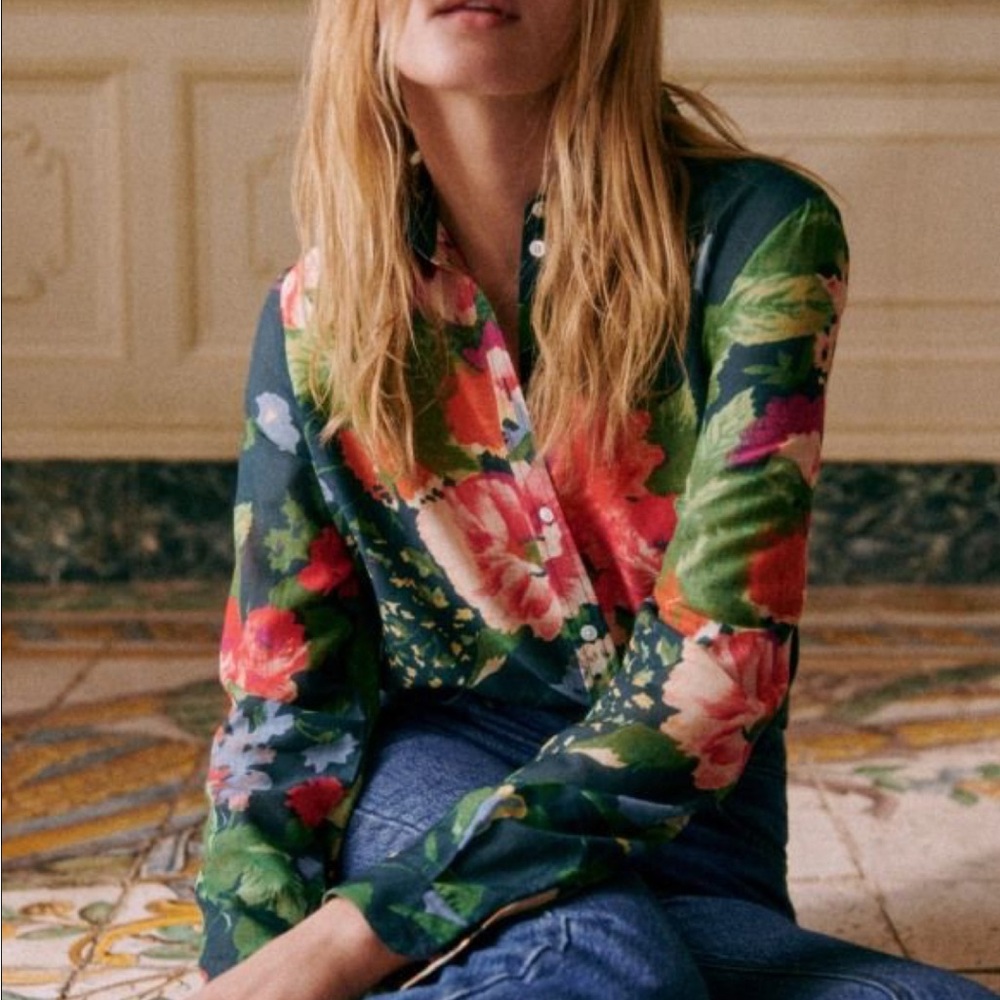 Sezane Pierro Shirt Trianon Print - Size 40